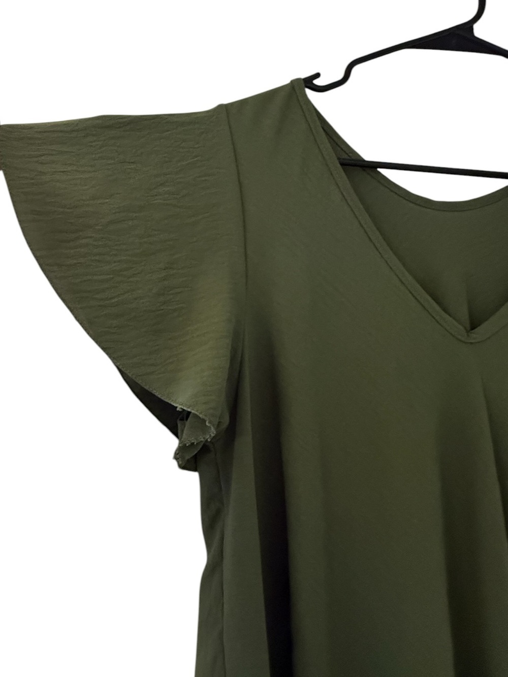 Olive V-Neck Dress - Picture 3 of 5